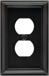 Atron 2-204D Outlet Wallplate, 1-Gang, Metal